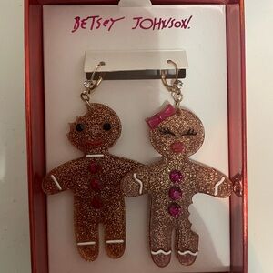 Betsey Johnson Festive Gingerbread Earrings